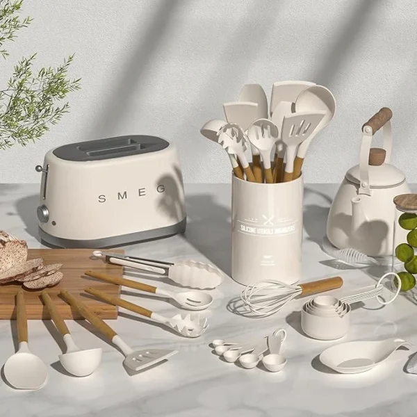 Umite Chef Kitchen Cooking Utensils Set, 33 pcs Non-Stick Silicone Cooking Kitchen